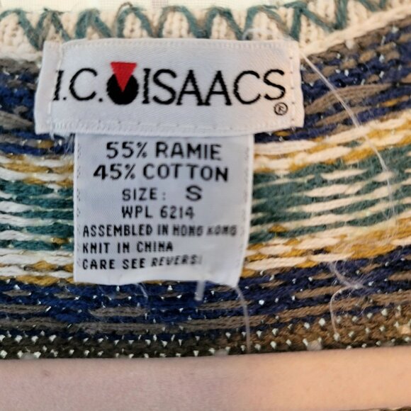 I.C. Isaacs 1990s Womens Knit Sweater Vest Small Fair Isle Vintage Deadstock New - Picture 4 of 8